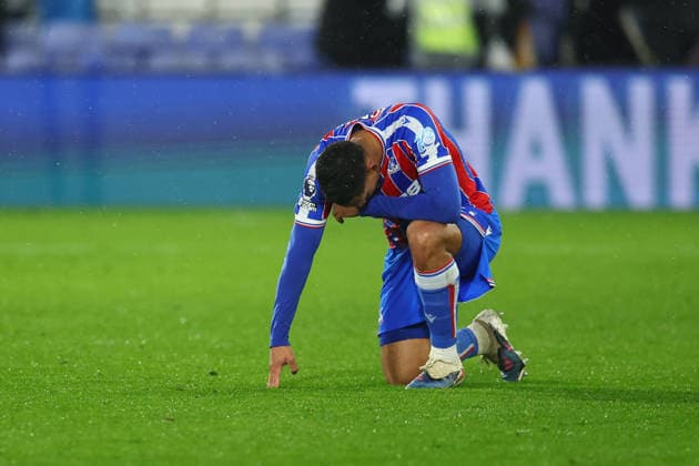 London, England, 11th February 2026. Maxence Lacroix of Crystal Palace looks dejected during the Crystal Palace vs Burnley Premier League match at Selhurst Park, London. Picture credit should read: Paul Terry Sportimage EDITORIAL USE ONLY. No use with unauthorised audio, video, data, fixture lists, club league logos or live services. Online in-match use limited to 120 images, no video emulation. No use in betting, games or single club league player publications. SPI_041_PT_Crystal_Palace_Burnley SPI-4518-0042
