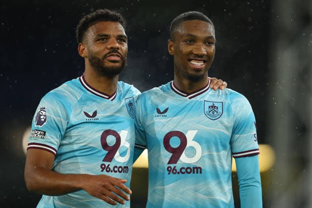 London, England, 11th February 2026. Lyle Foster of Burnley and Jaidon Anthony of Burnley after the Crystal Palace vs Burnley Premier League match at Selhurst Park, London. Picture credit should read: Paul Terry Sportimage EDITORIAL USE ONLY. No use with unauthorised audio, video, data, fixture lists, club league logos or live services. Online in-match use limited to 120 images, no video emulation. No use in betting, games or single club league player publications. SPI_043_PT_Crystal_Palace_Burnley SPI-4518-0044
