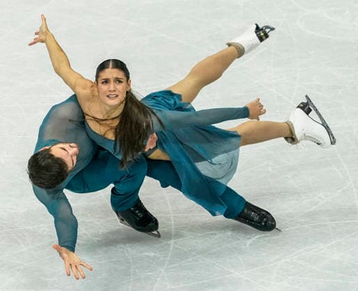 Laurence Fournier Beaudry and Guillaume Cizeron of France compete during the Ice Dance - Free Dance competition at the Milano Ice Skating Arena in Milan, Italy, on Wednesday, February 11, 2026.  OLY20260211433 RICHARDxELLIS