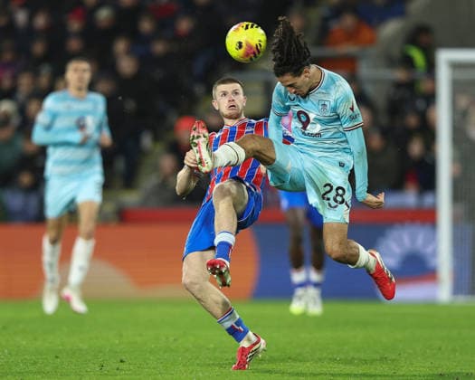 11th February 2026; Selhurst Park, Selhurst, London, England; Premier League Football, Crystal Palace versus Burnley; Hannibal Mejbri of Burnley heads the ball to safety  IanxStephen Content restricted for UK based newspaper