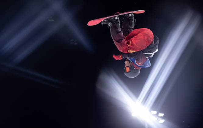 OLYMPICS - Winter Olympic Games, Olympische Spiele, Olympia, OS Milano Cortina 2026 BORMIO,ITALY,11.FEB.26 - OLYMPICS, SNOWBOARD - Winter Olympic Games Milano Cortina 2026, halfpipe, qualification, men. Image shows Ziyang Wang (CHN).  GEPAxpictures xHaraldxSteiner