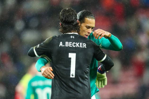Sunderland v Liverpool, Premier League Alisson Becker Of Liverpool & Virgil van Dijk Of Liverpool celebrates winning during the Sunderland v Liverpool Premier League match at the Stadium of Light, Sunderland, England on 11 February 2026 Credit: Lee Keuneke Every Second Media Editorial use only. All images are copyright Every Second Media Limited. No images may be reproduced without prior permission. All rights reserved. Premier League and Football League images are subject to licensing agreements with Football DataCo Limited. see https: www.football-dataco.com Copyright: xIMAGO EveryxSecondxMediax ESM-1795-0048 LeexKeunekex xEveryxSecondxMediax