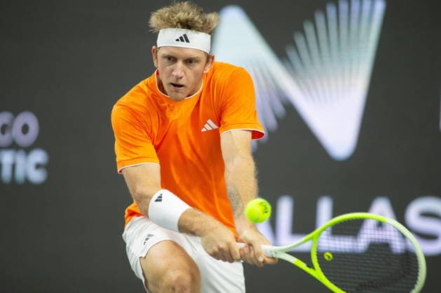 February 11, 2026, Frisco, Texas, USA: ALEJANDRO DAVIDOVICH FOKINA (ESP) hits the ball during a menÃ¢â‚¬â ¢s singles match at 2026 Nexo Dallas Open at The Ford Center at The Star in Frisco, Texas.Alejandro Davidovich Fokina defeated Alex Michelson 6:4, 6:4. Frisco USA - ZUMAh193 20260211_zsp_h193_100 Copyright: xDanielxMcGregor-Huyerx