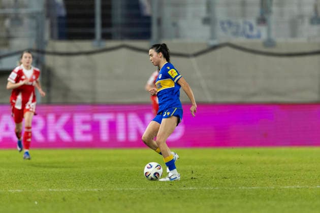Google Pixel Frauen-Bundesliga: FC Carl Zeiss Jena vs. FC Bayern München; Jena; 11.02.2026 Suya Haering ( 5; FC Carl Zeiss Jena) Google Pixel Frauen-Bundesliga: FC Carl Zeiss Jena vs. FC Bayern München; ad hoc arena im Ernst-Abbe-Sportfeld; 11.02.2026 DFB REGULATIONS PROHIBIT ANY USE OF PHOTOGRAPHS AS IMAGE SEQUENCES AND OR QUASI-VIDEO. Copyright: xBEAUTIFULxSPORTS Duehringx