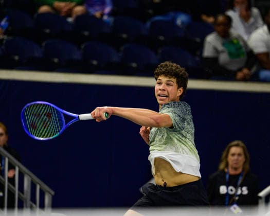 February 11, 2026, Frisco, Texas, USA: BEN SHELTON returns the ball during his doubles match against Sadio Doumbia & Fabien Reboul at the Dallas Open doubles quarterfinals. Sadio Doumbia & Fabien Reboul defeated Ben Shelton & Aleksandar Kovacevic in 3 sets. 3:6, 6:3 and 11:9. Frisco USA - ZUMAm348 20260211_znp_m348_012 Copyright: xLuisxRevillaxMatax