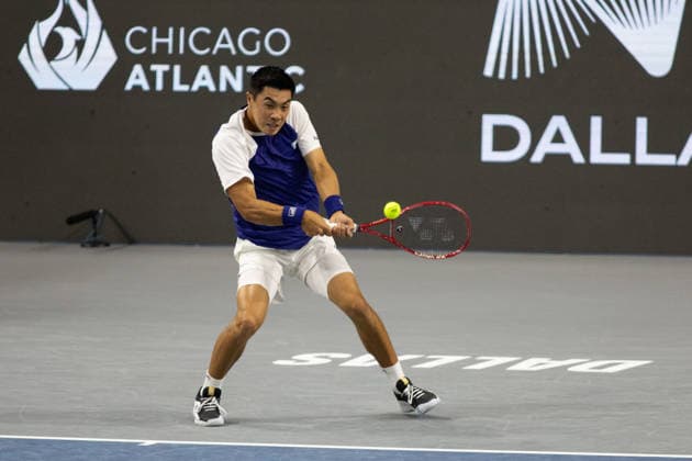 February 11, 2026, Frisco, Texas, USA: BRANDON NAKASHIMA (USA) hits the ball during a menÃ¢â‚¬â ¢s singles match at 2026 Nexo Dallas Open at The Ford Center at The Star in Frisco, Texas. Taylor Fritz defeated Brandon Nakishima, 6:3, 6:4. Frisco USA - ZUMAh193 20260211_zsp_h193_129 Copyright: xDanielxMcGregor-Huyerx