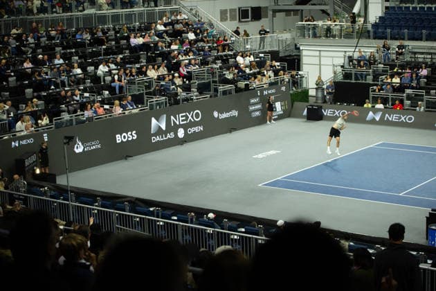 February 11, 2026, Frisco, Texas, USA: TAYLOR FRITZ (USA) hits the ball during a menÃ¢â‚¬â ¢s singles match at 2026 Nexo Dallas Open at The Ford Center at The Star in Frisco, Texas. Taylor Fritz defeated Brandon Nakishima, 6:3, 6:4. Frisco USA - ZUMAh193 20260211_zsp_h193_142 Copyright: xDanielxMcGregor-Huyerx