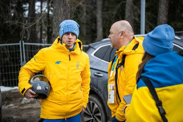 260212 Vladyslav Heraskevych of Ukraine with his helmet in the mixed zone during men™s skeleton round 1 during day 6 of the 2026 Winter Olympics on February 12, 2026 in Cortina. Photo: Jon Olav Nesvold BILDBYRAN COP 217 JE0120 skeleton Olympic Games, Olympische Spiele, Olympia, OS olympics winter olympics os ol olympiska spel vinter-os olympiske leker milano cortina 2026 milan cortina 2026 milano cortina 2026 olympic games milano cortina 2026 winter olympic games milano cortina-os milano cortina-ol vinter-ol 6 bbeng *** 260212 Vladyslav Heraskevych of Ukraine with his helmet in the mixed zone during men™s skeleton round 1 during day 6 of the 2026 Winter Olympics on February 12, 2026 in Cortina Photo Jon Olav Nesvold BILDBYRAN COP 217 JE0120 skeleton olympic games olympics winter olympics os ol olympiska spel vinter os olympiske leker milano cortina 2026 milan cortina 2026 milano cortina 2026 olympic games milano cortina 2026 winter olympic games milano cortina os milano cortina ol vinter ol 6 bbeng  Copyright: JONxOLAVxNESVOLD BB260212JE015