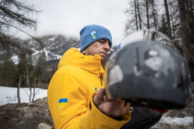 260212 Vladyslav Heraskevych of Ukraine with his helmet during men™s skeleton round 1 during day 6 of the 2026 Winter Olympics on February 12, 2026 in Cortina. Photo: Jon Olav Nesvold BILDBYRAN COP 217 JE0120 skeleton Olympic Games, Olympische Spiele, Olympia, OS olympics winter olympics os ol olympiska spel vinter-os olympiske leker milano cortina 2026 milan cortina 2026 milano cortina 2026 olympic games milano cortina 2026 winter olympic games milano cortina-os milano cortina-ol vinter-ol 6 bbeng *** 260212 Vladyslav Heraskevych of Ukraine with his helmet during men™s skeleton round 1 during day 6 of the 2026 Winter Olympics on February 12, 2026 in Cortina Photo Jon Olav Nesvold BILDBYRAN COP 217 JE0120 skeleton olympic games olympics winter olympics os ol olympiska spel vinter os olympiske leker milano cortina 2026 milan cortina 2026 milano cortina 2026 olympic games milano cortina 2026 winter olympic games milano cortina os milano cortina ol vinter ol 6 bbeng  Copyright: JONxOLAVxNESVOLD BB260212JE028