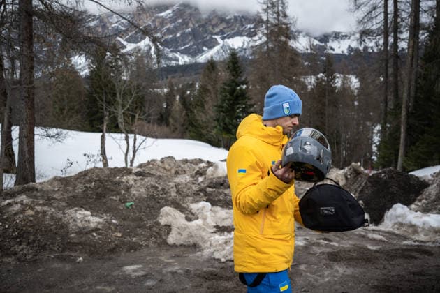 260212 Vladyslav Heraskevych of Ukraine with his helmet during men™s skeleton round 1 during day 6 of the 2026 Winter Olympics on February 12, 2026 in Cortina. Photo: Jon Olav Nesvold BILDBYRAN COP 217 JE0120 skeleton Olympic Games, Olympische Spiele, Olympia, OS olympics winter olympics os ol olympiska spel vinter-os olympiske leker milano cortina 2026 milan cortina 2026 milano cortina 2026 olympic games milano cortina 2026 winter olympic games milano cortina-os milano cortina-ol vinter-ol 6 bbeng *** 260212 Vladyslav Heraskevych of Ukraine with his helmet during men™s skeleton round 1 during day 6 of the 2026 Winter Olympics on February 12, 2026 in Cortina Photo Jon Olav Nesvold BILDBYRAN COP 217 JE0120 skeleton olympic games olympics winter olympics os ol olympiska spel vinter os olympiske leker milano cortina 2026 milan cortina 2026 milano cortina 2026 olympic games milano cortina 2026 winter olympic games milano cortina os milano cortina ol vinter ol 6 bbeng  Copyright: JONxOLAVxNESVOLD BB260212JE029