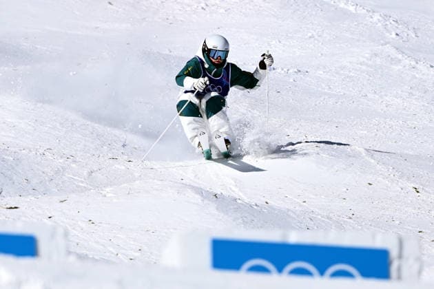 2026 WINTER Olympic Games, Olympische Spiele, Olympia, OS Jackson Harvey of Australia in action during the Freestyle Skiing Men s Moguls qualification at Livigno Snow Park on day 7 of the 2026 Milano Cortina Winter Olympic Games in Italy, Thursday, February 12, 2026. ( NO ARCHIVING, EDITORIAL USE ONLY MILANO LOMBARDY ITALY  Copyright: xDANxHIMBRECHTSx 20260212126593875515