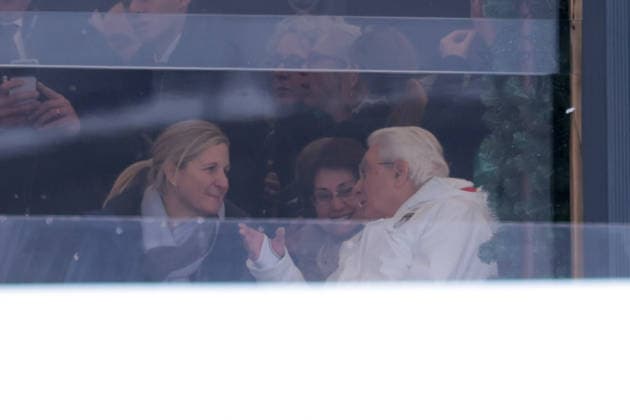 The President of Italy Sergio Mattarella during the Olympic Winter games, Winterspiele,Spiele, Summer games Milano-Cortina 2026, Alpine Skiing Women s Super-G on February 12, 2026 at Tofane Alpine Skiing Centre in Cortina D Ampezzo  Copyright: xLucianoxMariaxBisi IPAxSportx xipa-agency.netx xx IPA_71362200 IPA_Agency_IPA71362200