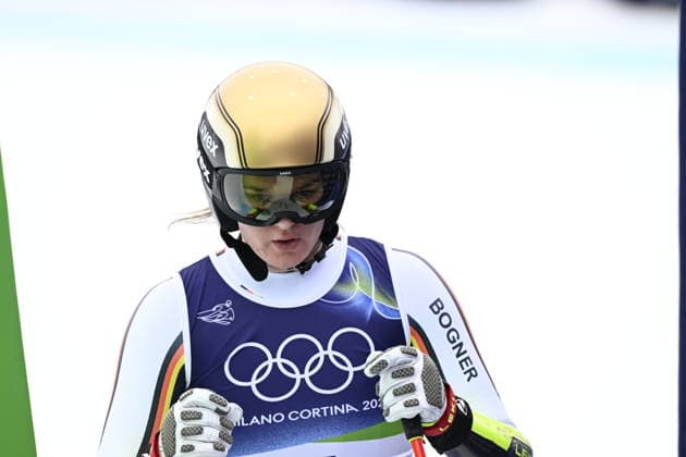 Cortina, ITALY 20260212 Emma Aicher, Germany, skied during the women s Super-G in Cortina during the Winter Olympics in Milan Cortina, Italy. *** The image is included in the SPORTS PACKAGE. For others PAYMENT IMAGE *** Cortina ITALY x10050x *** Cortina, ITALY 20260212 Emma Aicher, Germany, skied during the women s Super G in Cortina during the Winter Olympics in Milan Cortina, Italy The image is included in the SPORTS PACKAGE For others PAYMENT IMAGE Cortina ITALY x10050x  Copyright: xPontusxLundahl TTx 2026 OLYMPIC SKIING WOMEN S SUPER-G
