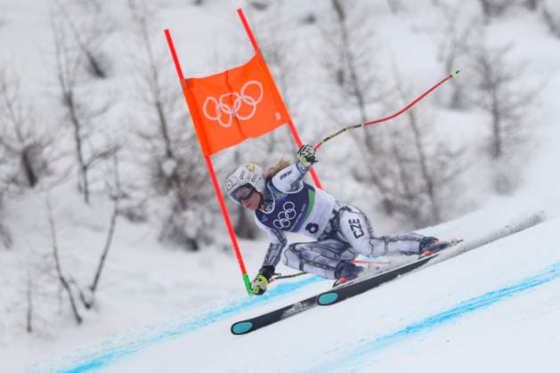 OLYMPICS - Winter Olympic Games, Olympische Spiele, Olympia, OS Milano Cortina 2026 CORTINA D AMPEZZO,ITALY,12.FEB.26 - OLYMPICS, ALPINE SKIING - Winter Olympic Games Milano Cortina 2026, Super G, women. Image shows Ester Ledecka (CZE).  GEPAxpictures xMaticxKlansek