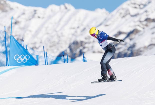 OLYMPICS - Winter Olympic Games, Olympische Spiele, Olympia, OS Milano Cortina 2026 LIVIGNO,ITALY,12.FEB.26 - OLYMPICS, SNOWBOARD - Winter Olympic Games Milano Cortina 2026, Snowboard Cross, men, qualification. Image shows Jakob Dusek (AUT).  GEPAxpictures xHaraldxSteiner