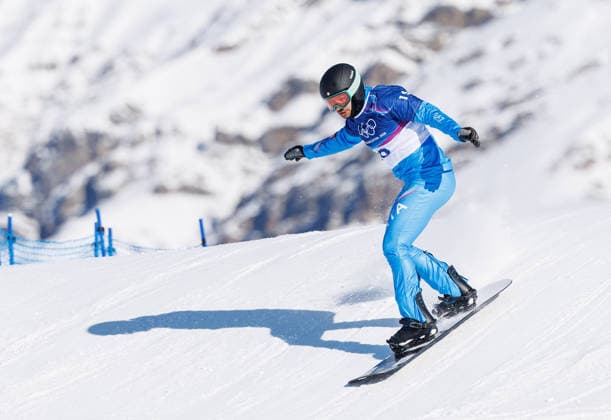 OLYMPICS - Winter Olympic Games, Olympische Spiele, Olympia, OS Milano Cortina 2026 LIVIGNO,ITALY,12.FEB.26 - OLYMPICS, SNOWBOARD - Winter Olympic Games Milano Cortina 2026, Snowboard Cross, men, qualification. Image shows Omar Visintin (ITA).  GEPAxpictures xHaraldxSteiner