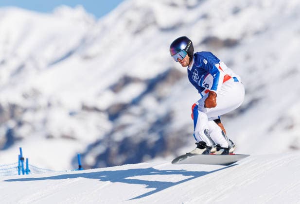 OLYMPICS - Winter Olympic Games, Olympische Spiele, Olympia, OS Milano Cortina 2026 LIVIGNO,ITALY,12.FEB.26 - OLYMPICS, SNOWBOARD - Winter Olympic Games Milano Cortina 2026, Snowboard Cross, men, qualification. Image shows Loan Bozzolo (FRA).  GEPAxpictures xHaraldxSteiner