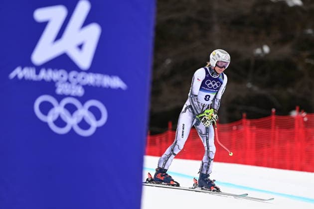 XXV Winter Olympic Games, Olympische Spiele, Olympia, OS in Cortina d Ampezzo, Italy, on February 12, 2026. Alpine Skiing Women s Super-G. Ester Ledecka from Czech Republic, DNF. (CTKxPhoto OndrejxDeml) CTKPhotoP2026021204391  CTKPhotoP2026021204391