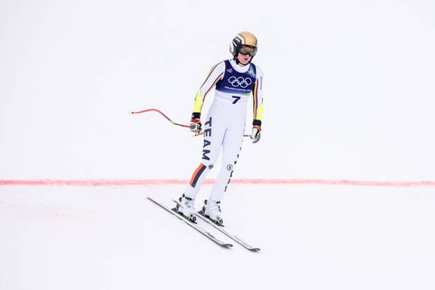 TOFANE, ITALY - FEBRUARY 12: Emma Aicher (Germany) couldnt finish her race during the Alpine Skiing Women s Super-G at the Milano Cortina 2026 Olympics at Tofane Alpine Skiing Centre on day 6 of the Milano Cortina 2026 Olympics on February 12, 2026 in Tofane, Italy. Editorial use only. Italy Copyright: xSteffiexWunderlx