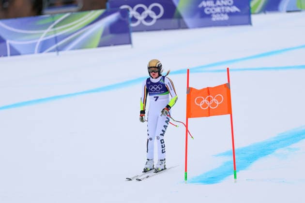 Olympische Winterspiele Milano Cortina 2026 Ski Alpin Super-G Frauen am 12.02.2026 im Tofane Alpine Skiing Centre in Cortina d™Ampezzo Emma Aicher ( Deutschland ) *** Olympic Winter Games Milano Cortina 2026 Alpine Skiing Super G Women on 12 02 2026 at the Tofane Alpine Skiing Center in Cortina d™Ampezzo Emma Aicher Germany xMSx