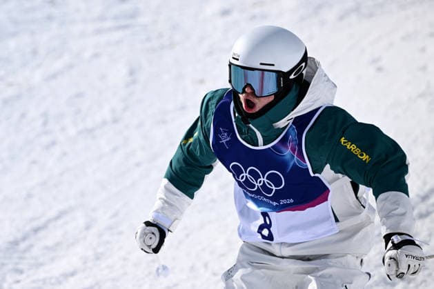 2026 WINTER Olympic Games, Olympische Spiele, Olympia, OS Jackson Harvey of Australia reacts following his run in during the Freestyle Skiing Men s Moguls finals at Livigno Snow Park on day 7 of the 2026 Milano Cortina Winter Olympic Games in Italy, Thursday, February 12, 2026. ( NO ARCHIVING, EDITORIAL USE ONLY MILANO LOMBARDY ITALY  Copyright: xDANxHIMBRECHTSx 20260212130950805290
