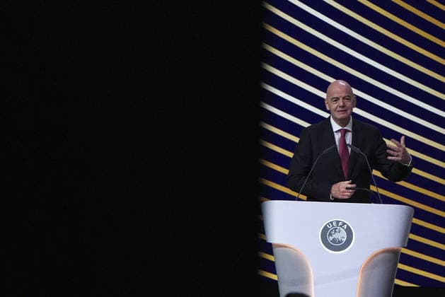 The 50th UEFA Ordinary Congress in Brussels BRUSSELS, BELGIUM - FEBRUARY 12: FIFA President Gianni Infantino addresses the 50th UEFA Ordinary Congress in Brussels, Belgium on February 12, 2026. Mehmet Emin Menguarslan Anadolu Brussels Belgium. Editorial use only. Please get in touch for any other usage.  Copyright: x2026xAnadoluxMehmetxEminxMenguarslanx
