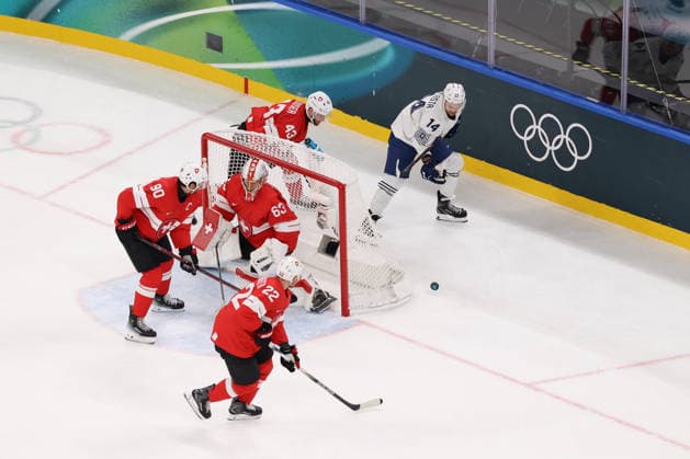 February 12, 2026, Milan, Lombardy, Italy: STEPHANE DA COSTA 14 of France in the Men s Preliminary Round Group A game between Team Switzerland (SUI) and Team France (FRA) at the Milano Cortina 2026 Winter Olympic Games, Olympische Spiele, Olympia, OS Milan Italy - ZUMAc179 20260212_oly_c179_007 Copyright: xMickaelxChavetx