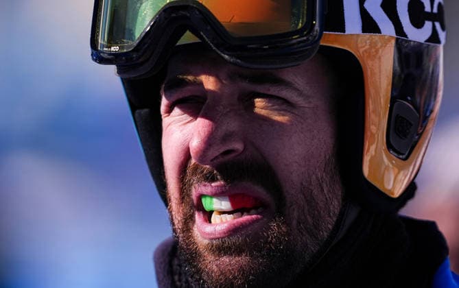 (260212) -- LIVIGNO, Feb. 12, 2026 -- Lorenzo Sommariva of Italy is seen during the snowboard men s cross seeding run at the Milan-Cortina 2026 Olympic Winter games, Winterspiele,Spiele, Summer games in Livigno, Italy, Feb. 12, 2026. ) (MICO2026)ITALY-LIVIGNO-OLYMPIC WINTER GAMES-SNOWBOARD-MEN S CROSS-SEEDING RUN WuxHuiwo 