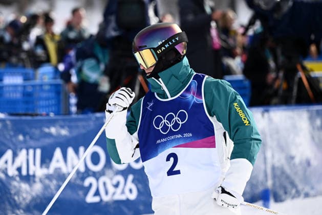 2026 WINTER Olympic Games, Olympische Spiele, Olympia, OS Matt Graham of Australia reacts following is first run during the Freestyle Skiing Men s Moguls finals at Livigno Snow Park on day 7 of the 2026 Milano Cortina Winter Olympic Games in Italy, Thursday, February 12, 2026. ( NO ARCHIVING, EDITORIAL USE ONLY MILANO LOMBARDY ITALY  Copyright: xDANxHIMBRECHTSx 20260212164473709894
