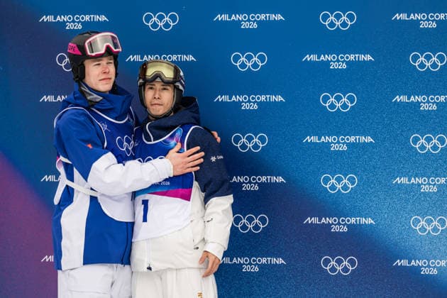 260212 Walter Wallberg of Sweden and Ikuma Horishima of Japan after competing in men™s freestyle skiing moguls final during day 6 of the 2026 Winter Olympics on February 12, 2026 in Livigno. Photo: Vegard Grott BILDBYRAN kod VG VG0870 bbeng Olympic Games, Olympische Spiele, Olympia, OS olympics winter olympics os ol olympiska spel vinter-os olympiske leker milano cortina 2026 milan cortina 2026 milano cortina 2026 olympic games milano cortina 2026 winter olympic games milano cortina-os milano cortina-ol vinter-ol freeskiing freeski freestyle friski moguls puckelpist kulekjoring final sverige *** 260212 Walter Wallberg of Sweden and Ikuma Horishima of Japan after competing in men™s freestyle skiing moguls final during day 6 of the 2026 Winter Olympics on February 12, 2026 in Livigno Photo Vegard Grott BILDBYRAN kod VG VG0870 bbeng olympic games olympics winter olympics os ol olympiska spel vinter os olympiske leker milano cortina 2026 milan cortina 2026 milano cortina 2026 olympic games milano cortina 2026 winter olympic games milano cortina os milano cortina ol vinter ol freeskiing freeski freestyle friski moguls puckelpist kulekjoring final sverige  Copyright: VEGARDxGRoTT BB260212VG037