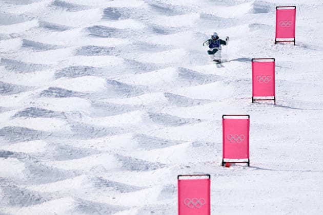 2026 WINTER Olympic Games, Olympische Spiele, Olympia, OS Jackson Harvey of Australia reacts following his run in during the Freestyle Skiing Men s Moguls finals at Livigno Snow Park on day 7 of the 2026 Milano Cortina Winter Olympic Games in Italy, Thursday, February 12, 2026. ( NO ARCHIVING, EDITORIAL USE ONLY MILANO LOMBARDY ITALY  Copyright: xDANxHIMBRECHTSx 20260212193238299467