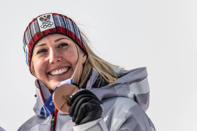 260212 Cornelia Huetter of Austria celebrates with her bronze medal after competing in women™s super-G alpine skiing during day 6 of the 2026 Winter Olympics on February 12, 2026 in Cortina. Photo: Jon Olav Nesvold BILDBYRAN COP 217 JE0121 alpint alpine skiing Olympic Games, Olympische Spiele, Olympia, OS olympics winter olympics os ol olympiska spel vinter-os olympiske leker milano cortina 2026 milan cortina 2026 milano cortina 2026 olympic games milano cortina 2026 winter olympic games milano cortina-os milano cortina-ol vinter-ol 6 bbeng dam brons bronze *** 260212 Cornelia Huetter of Austria celebrates with her bronze medal after competing in women™s super G alpine skiing during day 6 of the 2026 Winter Olympics on February 12, 2026 in Cortina Photo Jon Olav Nesvold BILDBYRAN COP 217 JE0121 alpine alpine skiing olympic games olympics winter olympics os ol olympiska spel vinter os olympiske leker milano cortina 2026 milan cortina 2026 milano cortina 2026 olympic games milano cortina 2026 winter olympic games milano cortina os milano cortina ol vinter ol 6 bbeng dam bronze  Copyright: JONxOLAVxNESVOLD BB260212JE038