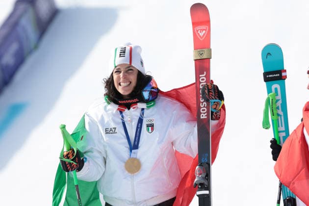 Gold medal for Federica Brignone (ITA) during the Olympic Winter games, Winterspiele,Spiele, Summer games Milano-Cortina 2026, Alpine Skiing Women s Super-G on February 12, 2026 at Tofane Alpine Skiing Centre in Cortina D Ampezzo  Copyright: xLucianoxMariaxBisi IPAxSportx xipa-agency.netx xx IPA_71369077 IPA_Agency_IPA71369077