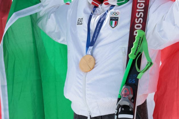 Gold medal for Federica Brignone (ITA) during the Olympic Winter games, Winterspiele,Spiele, Summer games Milano-Cortina 2026, Alpine Skiing Women s Super-G on February 12, 2026 at Tofane Alpine Skiing Centre in Cortina D Ampezzo  Copyright: xLucianoxMariaxBisi IPAxSportx xipa-agency.netx xx IPA_71369090 IPA_Agency_IPA71369090