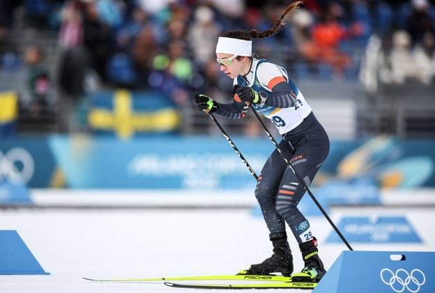 ITALY, TESERO - FEBRUARY 12, 2026: AIN athlete Dariya Nepryaeva from Russia competes in the women s 10km interval start free race at Tesero Cross-Country Stadium during the 2026 Winter Olympic Games, Olympische Spiele, Olympia, OS Peter Kovalev TASS  88579808
