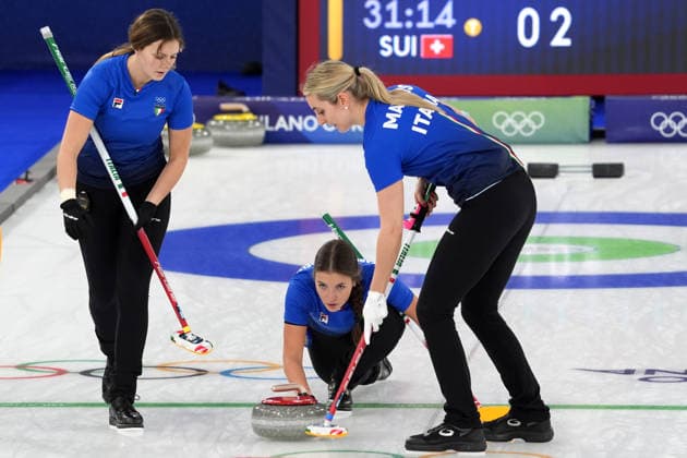 Pn Cortina d™Ampezzo 12 02 2026 - Olimpiadi Milano Cortina 2026 Curling Italia-Svizzera foto Image nella foto: Marta Lo Deserto-Giulia Zardini Lacedelli-Elena Mathis 