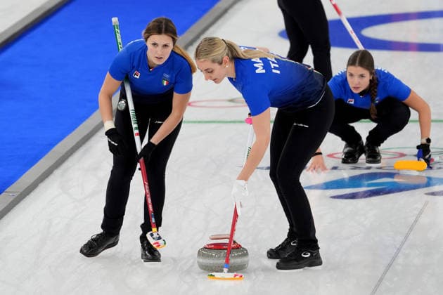 Pn Cortina d™Ampezzo 12 02 2026 - Olimpiadi Milano Cortina 2026 Curling Italia-Svizzera foto Image nella foto: Marta Lo Deserto-Giulia Zardini Lacedelli-Elena Mathis 