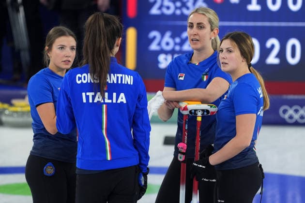 Pn Cortina d™Ampezzo 12 02 2026 - Olimpiadi Milano Cortina 2026 Curling Italia-Svizzera foto Image nella foto: Marta Lo Deserto-Elena Mathis-Giulia Zardini Lacedelli-Stefania Constantini 