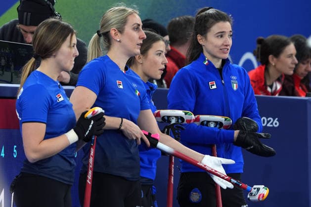 Pn Cortina d™Ampezzo 12 02 2026 - Olimpiadi Milano Cortina 2026 Curling Italia-Svizzera foto Image nella foto: Marta Lo Deserto-Elena Mathis-Giulia Zardini Lacedelli-Stefania Constantini 
