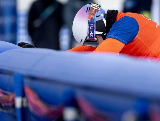 LIVIGNO - Snowboarder Glenn de Blois during the round of 16 of the cross-country event at the Milan Winter Olympics. IRIS VAN DEN BROEK ANP xVIxANPxSportx xxANPxIVx 550449342 originalFilename: 550449342.jpg