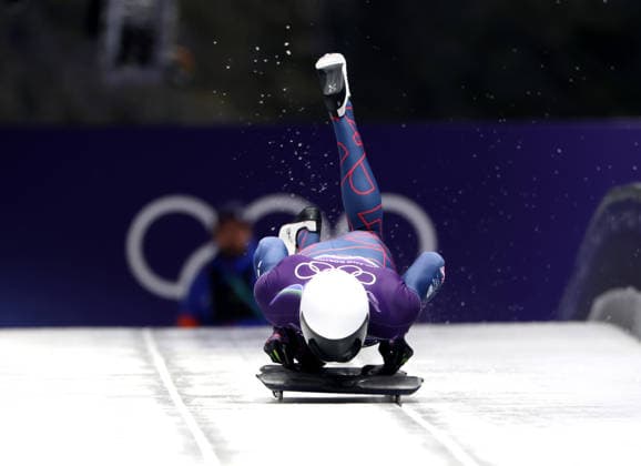(260212) -- CORTINA D AMPEZZO, Feb. 12, 2026 -- Matt Weston of Britain competes during the skeleton men heat at the 2026 Milan-Cortina Winter Olympics in Cortina D Ampezzo, Italy, Feb. 12, 2026. ) (MICO2026)ITALY-CORTINA D AMPEZZO-OLYMPIC Winter games, Winterspiele,Spiele, Summer games SKELETON MEN-HEAT DingxXu 