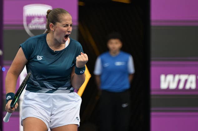 Qatar TotalEnergies Open 2026 - Day Five DOHA, QATAR FEBRUARY 12: Jelena Ostapenko of Latvia competes against Elisabetta Cocciaretto of Italy in the quarterfinals on Day Five of the Qatar TotalEnergies Open, part of the Hologic WTA, Tennis Damen Tour, at the Khalifa International Tennis and Squash Complex on February 12, 2026 in Doha, Qatar. Doha Qatar  Copyright: xArturxWidakx originalFilename:widak-qatartot260212_npD6t.jpg