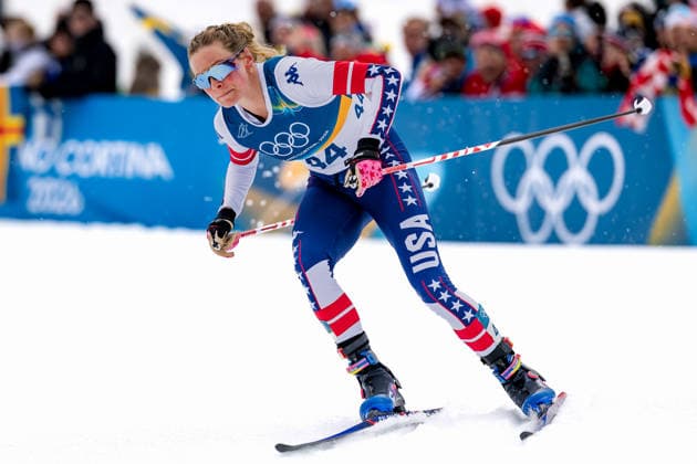 OLYMPICS - Winter Olympic Games, Olympische Spiele, Olympia, OS Milano Cortina 2026 TESERO,ITALY,12.FEB.26 - OLYMPICS, NORDIC SKIING, CROSS COUNTRY SKIING - Winter Olympic Games Milano Cortina 2026, 10km women, interval start free. Image shows Jessie Diggins (USA).  GEPAxpictures xMatthiasxTrinkl