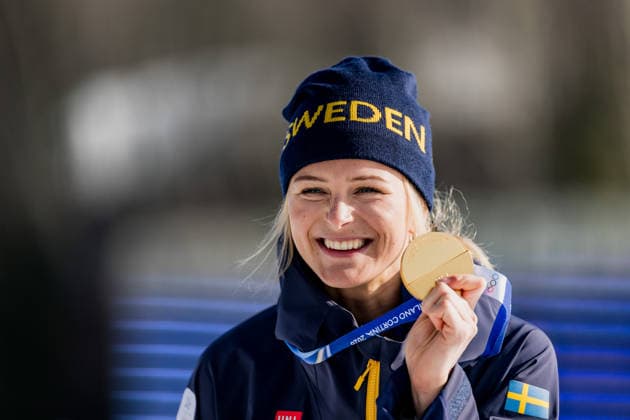 OLYMPICS - Winter Olympic Games, Olympische Spiele, Olympia, OS Milano Cortina 2026 TESERO,ITALY,12.FEB.26 - OLYMPICS, NORDIC SKIING, CROSS COUNTRY SKIING - Winter Olympic Games Milano Cortina 2026, 10km women, interval start free. Image shows Frida Karlsson (SWE). Keywords: medal.  GEPAxpictures xMatthiasxTrinkl