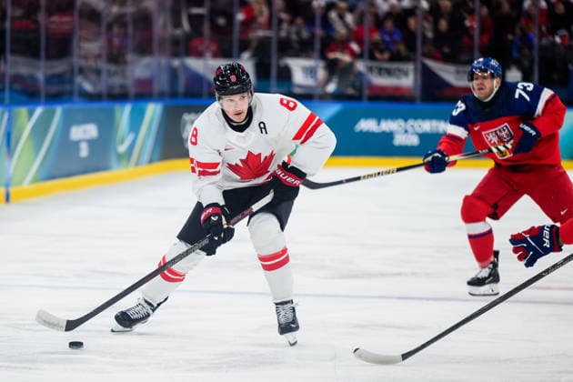 260212 Cale Makar of Canada in the men s Ice hockey, Eishockey game between Czech Republic and Canada during day 6 of the 2026 Winter Olympics on February 12, 2026 in Milan. Photo: Carl Sandin BILDBYRAN kod CS CS0874 ishockey ice hockey Olympic Games, Olympische Spiele, Olympia, OS olympics winter olympics os ol olympiska spel vinter-os olympiske leker milano cortina 2026 milan cortina 2026 milano cortina 2026 olympic games milano cortina 2026 winter olympic games milano cortina-os milano cortina-ol vinter-ol 6 bbeng tjeckien czech republic kanada canada *** 260212 Cale Makar of Canada in the men s ice hockey game between Czech Republic and Canada during day 6 of the 2026 Winter Olympics on February 12, 2026 in Milan Photo Carl Sandin BILDBYRAN kod CS CS0874 ishockey ice hockey olympic games olympics winter olympics os ol olympiska spel vinter os olympiske leker milano cortina 2026 milan cortina 2026 milano cortina 2026 olympic games milano cortina 2026 winter olympic games milano cortina os milano cortina ol vinter ol 6 bbeng tjeckien czech republic kanada canada  Copyright: CARLxSANDIN BB260212CS091