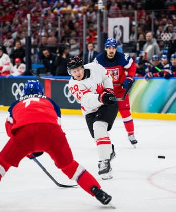 260212 Nathan MacKinnon of Canada in the men s Ice hockey, Eishockey game between Czech Republic and Canada during day 6 of the 2026 Winter Olympics on February 12, 2026 in Milan. Photo: Carl Sandin BILDBYRAN kod CS CS0874 ishockey ice hockey Olympic Games, Olympische Spiele, Olympia, OS olympics winter olympics os ol olympiska spel vinter-os olympiske leker milano cortina 2026 milan cortina 2026 milano cortina 2026 olympic games milano cortina 2026 winter olympic games milano cortina-os milano cortina-ol vinter-ol 6 bbeng tjeckien czech republic kanada canada *** 260212 Nathan MacKinnon of Canada in the men s ice hockey game between Czech Republic and Canada during day 6 of the 2026 Winter Olympics on February 12, 2026 in Milan Photo Carl Sandin BILDBYRAN kod CS CS0874 ishockey ice hockey olympic games olympics winter olympics os ol olympiska spel vinter os olympiske leker milano cortina 2026 milan cortina 2026 milano cortina 2026 olympic games milano cortina 2026 winter olympic games milano cortina os milano cortina ol vinter ol 6 bbeng tjeckien czech republic kanada canada  Copyright: CARLxSANDIN BB260212CS096