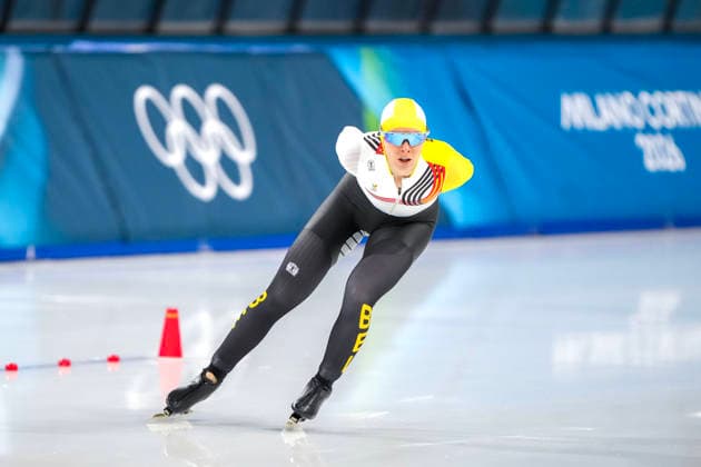 2026-02-12 - Milano Cortina 2026 Winter Olympics 5000m Women MILAN, ITALY - FEBRUARY 12: Sandrine Tas of Belgium during the 5000m Women of the Milano Cortina 2026 Winter Olympics at the Milano Speed skating, Eisschnelllauf Arena on February 12, 2026 in Milan, Italy Milan Milano Speed Skating Arena Italy Content not available for redistribution in The Netherlands directly or indirectly through any third parties. Copyright: xAndrexWeeningx