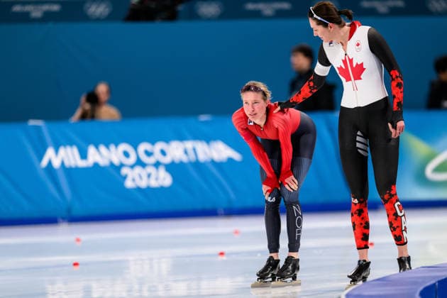 260212 Ragne Wiklund of Norway and Isabelle Weidemann of Canada after women s 5000 meter Speed skating, Eisschnelllauf during day 6 of the 2026 Winter Olympics on February 12, 2026 in Milan. Photo: Emma Wallskog BILDBYRAN kod EW EW0631 skridskor speed skating Olympic Games, Olympische Spiele, Olympia, OS olympics winter olympics os ol olympiska spel vinter-os olympiske leker milano cortina 2026 milan cortina 2026 milano cortina 2026 olympic games milano cortina 2026 winter olympic games milano cortina-os milano cortina-ol vinter-ol 6 bbeng dam Norway norge depp *** 260212 Ragne Wiklund of Norway and Isabelle Weidemann of Canada after women s 5000 meter speed skating during day 6 of the 2026 Winter Olympics on February 12, 2026 in Milan Photo Emma Wallskog BILDBYRAN code EW EW0631 skates speed skating olympic games olympics winter olympics os ol olympiska spel vinter os olympiske leker milano cortina 2026 milan cortina 2026 milano cortina 2026 olympic games milano cortina 2026 winter olympic games milano cortina os milano cortina ol vinter ol 6 bbeng dam Norway norge depp  Copyright: EMMAxWALLSKOG BB260212EW098
