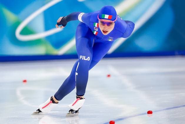 MILAN , 12-02-2026 , Milano Speed skating, Eisschnelllauf Stadium , Olympic Winter games, Winterspiele,Spiele, Summer games 2026 - Speed Skating 5000m ladies, Picture shows Francesca Lollobrigida Olympic Winter Games 2026 - Speed Skating 5000m ladies  x201527251x Copyright: