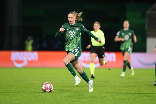 VfL vs. Juventus, CL Frauen Wolfsburg, 12.02.2026, Fußball, Frauen, VfL Wolfsburg vs. Juventus Turin, Champions League, Play-Offs, Saison 2025 2026, Vievien Endemann (VfL Wolfsburg) AOK Stadion Niedersachsen Deutschland